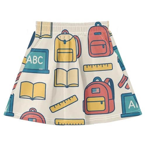 Jupe évasée taille élastique fille en coton extensible GuoChe taille 2 à 8 ans