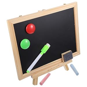 DIYEAH Doppelseitige Kreidetafel mit Holzständer