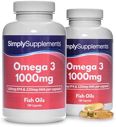 Omega 3 Fish Oil 1000mg Capsules | 360 Capsules | Providing EPA & DHA | Manufactured in The UK