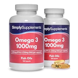 Omega 3 Fish Oil 1000mg Capsules | 360 Capsules = Up to 1 Year Supply | Providing EPA & DHA | Manufactured in The UK
