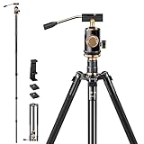 YoTilon Tripod for camera 77.2'', Aluminum Camera Tripod & Monopod with Removable Handle and 360°Ball Head Payload 17.6lb, Lightweight Travel Tripod for dslr with Carry Bag for Travel and Work