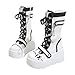 XYKHUI Goth Platform Buckle Boots for Women's Chunky High Heel Lace Up Punk Motorcycle Combat Boots with Chain White