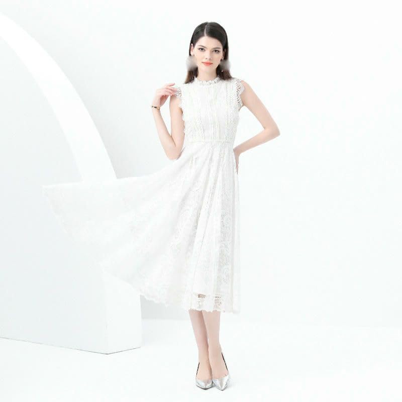 Robe décontractée style rétro col rond pour sublimer votre silhouette - 6