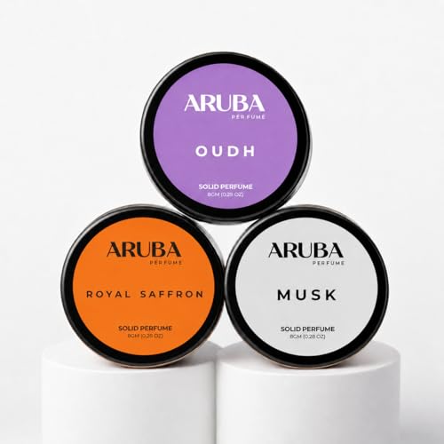 Image of Set of 3 Alcohol Free Royal Saffron| Oudh | Musk.| Wax Perfumes for Men & Women | Cologne | Strong & Lasting Fragrance | Gifting Pack for Him & Her