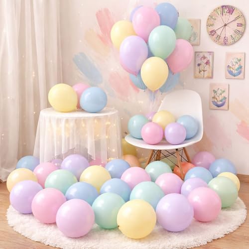 10 Inch Pastel Balloons (100 Pack) – Assorted Soft Matte Latex Party Balloons for Birthday, Baby Shower, Wedding & Event Decorations – Air & Helium Compatible - 3