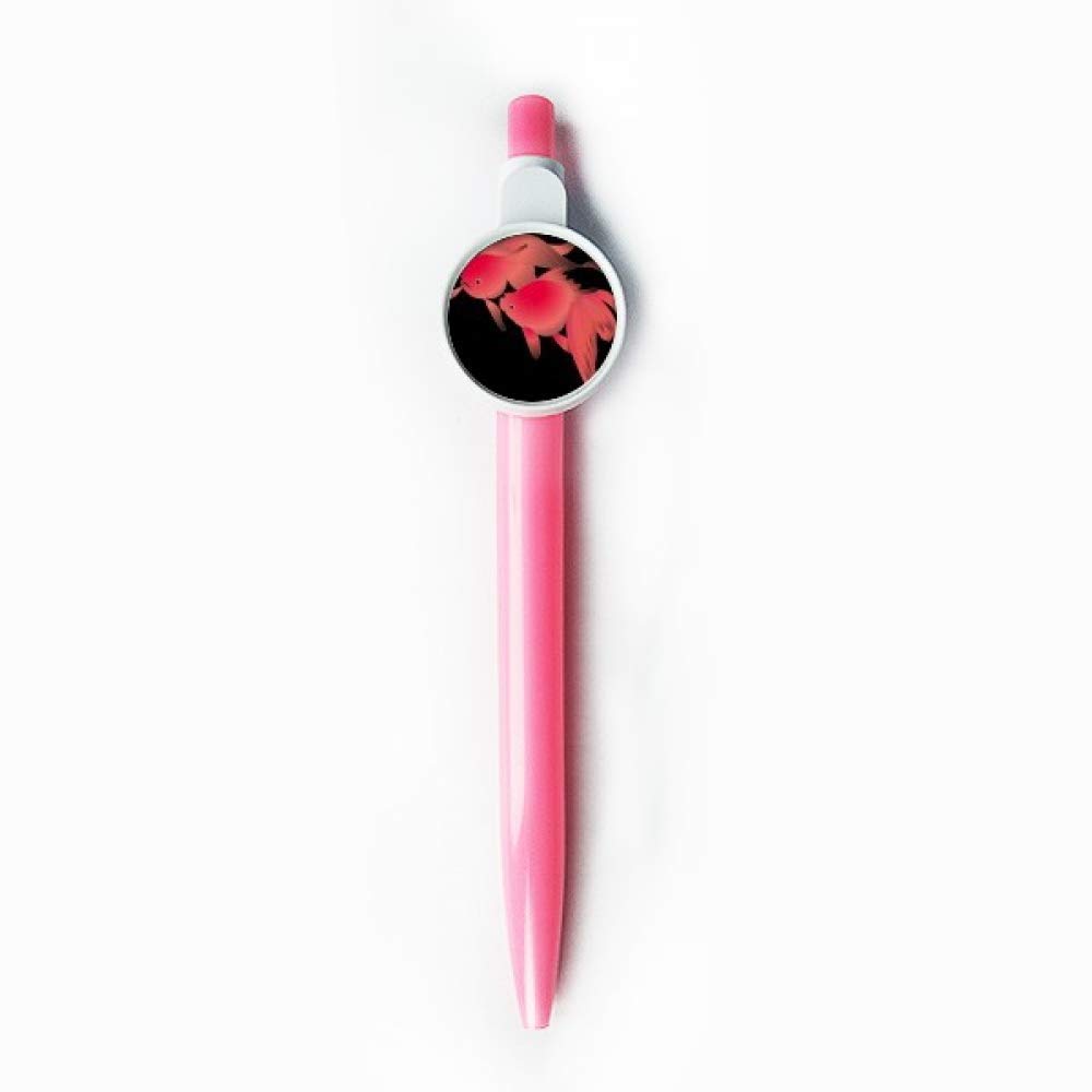 Stylo roller rétractable motif poisson japonais écriture fine bleue