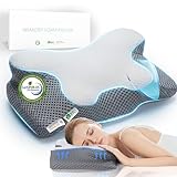 FALLCON F® Almohada Cervicales y Cuello Premium | Almohada Cervical Viscoelástica Ergonómica 3D | Almohada Antironquidos para Dormir de Lado,Arriba y Abajo | Tejido Transpirable y Seguro