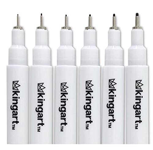 Kingart Inkline Micro-Line Pens, 6-Piece Black Micro-Pen Fineliner Ink Pens, Waterproof Archival Ink Multiliner Pens For Artist Illustration, Calligraphy, Sketching, Anime, Technical Drawing, Manga #TOP4