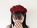 JZK® Rojo Corona Flores Diadema Tiara Guirnalda Flores Pelo Cabeza Hairband Guirnalda...
