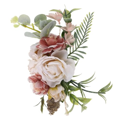 MERRYHAPY ブライダル羽根飾り 花びら形ヘアピン 軽量ウェディングヘアコーム 結婚式用ホワイトヘッドピース 安定ホールド可能 レディースパ