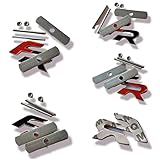 Facil y rapida colocacion Emblema Delantero/Adhesivo metalico Compatible con FR Leon Ibiza mk1 mk2 mk3 mk4 ... (FR Adhesivo (F Negra- R roja))