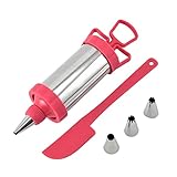 Fácil de usar: disfruta creando hermosos postres con este inyector fácil de usar, fácil y rápidamente. Simplemente atornilla la punta para cambiar el diseño. Y es fácil de limpiar.