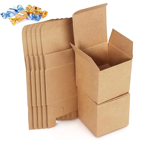 15 Piezas Cajas de Cartón Kraft, 15 x 15 x 15 cm Caja para Bombones, Cajas de Regalo de Papel kraft, Marrón Ensamblado Cuadrada Presentación, para Regalos, Fiesta, Cumpleaños