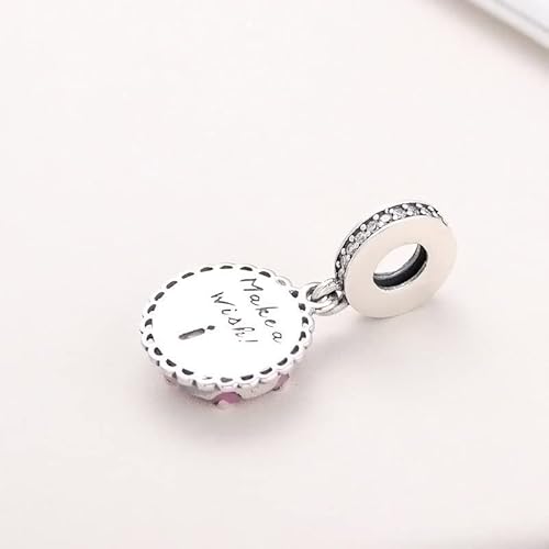 Pink Birthday Cake Dangle Charm 925 Sterling Silver Pendant,Girl Jewelry Beads Gifts For Women Bracelet&Necklace A0217 #TOP3