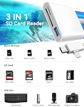 SD Card Reader for iPhone USB C & Lightening Dual Connectors SD Card Adapter Plug&Play for microSD, SD Cards or USB-A, USB-C Trail Camera Memory Reader Supports iPhone 15 16 Mac MacBook iPad