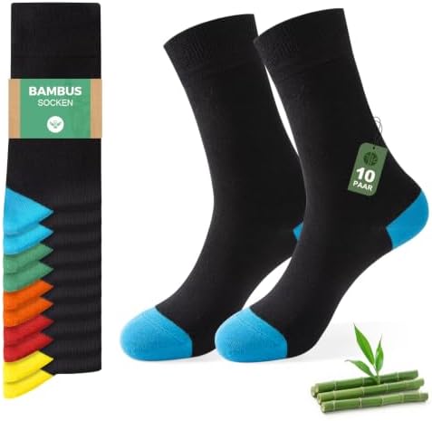 TUUHAW 10 Paar Bambus Socken Herren Damen Atmungsaktive Anzugsocken | Anti Schweiß Bambusviskose Socken, Superweich Strümpfe