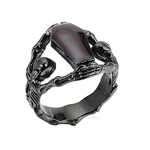 Bague cercueil vampire homme titane bijoux gothique JAJAFOOK