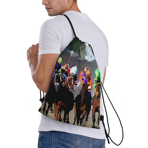 Cute Horse Drawstring Bags for Women Men Backpacks Travel Hiking Daypack Crossbody Bag3