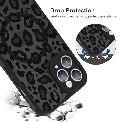 Image of KANGHAR Case for iPhone 11 Pro Max Phone Case Leopard Printed Pattern | Cute Cheetah [Compatible with Magsafe] Protective Magnetic Case for Girls Women Men 6.5 inch