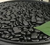 Decorative Polished Black River Pebbles Rocks. 3/8 Inch for Garden, Landscaping, Indoor, Vase...