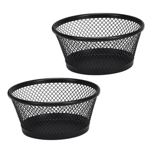 LALAFINA 2Pcs Desk Organizer Mesh Paperclip Holder Creative Table Decoration for Office Supplies Elegant Storage Container for Paper Clips Stationery Items Compact Design for Easy