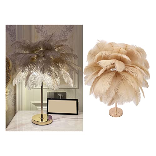 Ostrich, USB C Warm White Light Beside Table Lamp, with Plug in Wire, for Bedroom Nightstand Lamp Desk Night Light (Light Tan) - Image 2