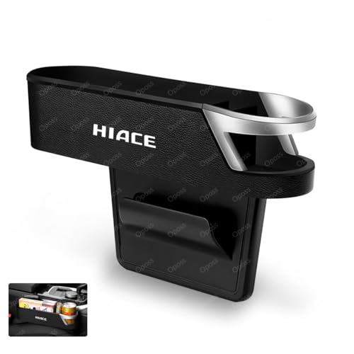 ハイエース 車用サイド収納ボックスシートポケットハイエース 200系 3型 4型 5型 6型 車用 シート隙間埋め シート 車席隙間ポケット 車用ドリンクホルダー 小物入れ付き 落下防止 (運転席用/1個,ブラック)