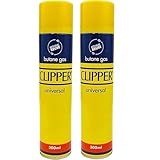 2 x Clipper Gas Refill Universal Fuel Canisters for Refillable Lighters Jet Torch BBQ Candle Camping Kitchen Lighters