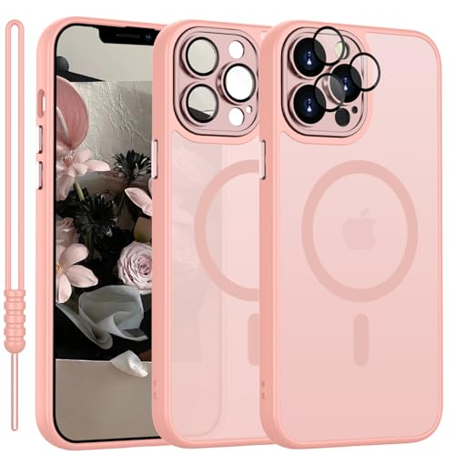 Cover Magnetica per iPhone 11 Pro Compatibile con MagSafe, Custodia per iPhone 11 Pro Case Traslucida Opaca Ultra-Sottile Silicone Anti-Scivolo Resistente ai Graffi, Rosa