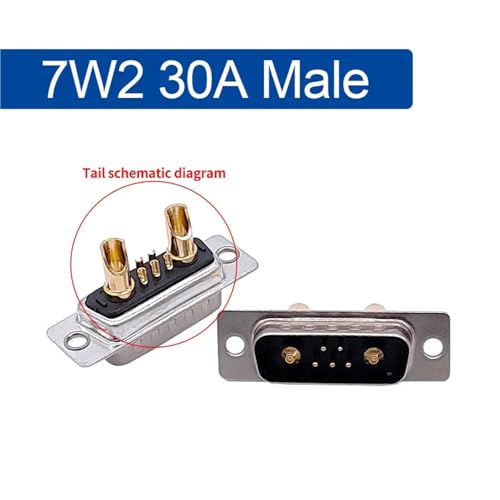 Conector 7W2 mecanizado D-SUB para cable completo de alta corriente 30A 2