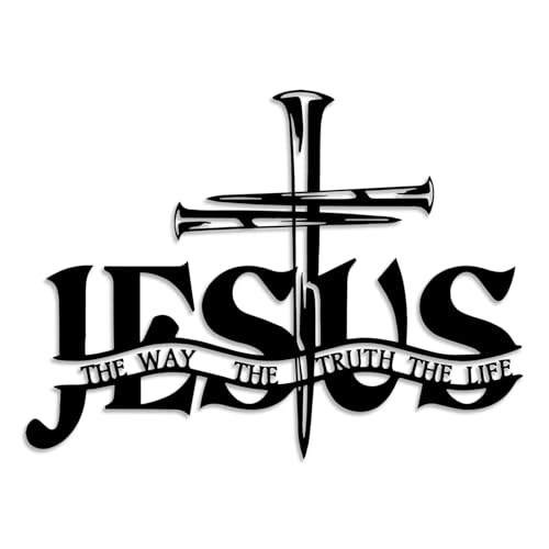 LIYOUYA Cross Jesus Truth Metal Wall Decor - Religious Spiritual
