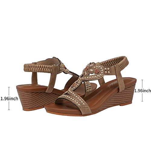 WOJWSKI Women's Slide Wedge Sandal Rhinestone Open Toe High Heel Roman Summer Platform sandals3