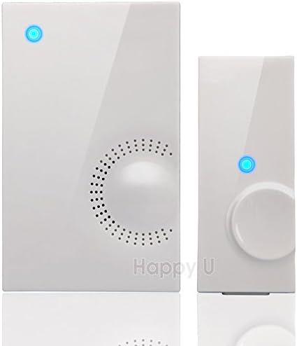YIROKA Digital Wireless Doorbell (Encrypted Radio Signals System, 1 Door Chime - 1 Premium Touch Sensor Button Waterproof Remote Control) with 48 Chime Tones & LED Flashing Indicator
