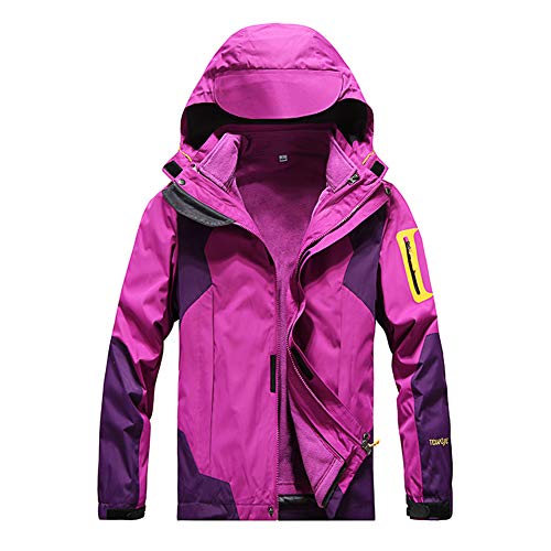 Skyeagle Damen Herren Kälteschutz Wasserdicht Winddicht Jacken Outdoor Warmer Plus Samt Einstellbarer Hut Multi-Taschen Outerwear Bergsteigen Camping Trekking Reisen Laufen Herbst Winter Mäntel Cover
