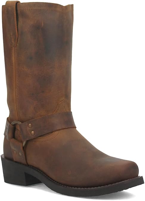 Dingo Mens Dean Harness Motorcycle Casual Boots Mid Calf - Brown - Size 12 M