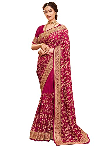 D'VINS Damen Designer Saree aus weicher Seide Cover