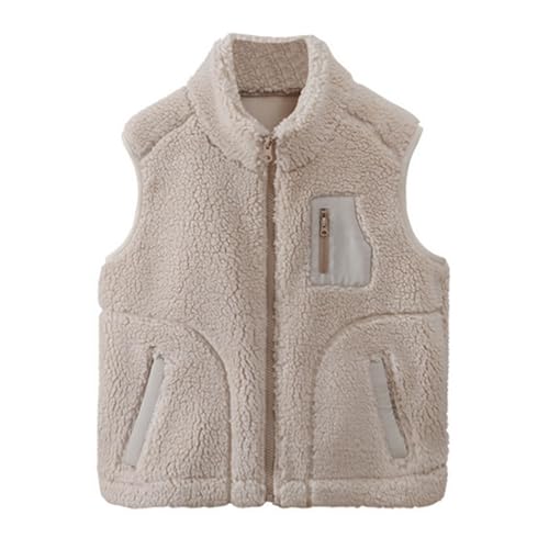 LittleSpring Neutral Boys Girls Sherpa Fleece Vest with Full Zip