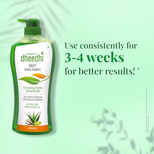 Dhathri Dheedhi Daily Herbal Shampoo to Reduce Dandruff & Promote Hair Growth, Ayurvedic Shampoo to Restore Hair Shine & Strength (650ml) - Image 5