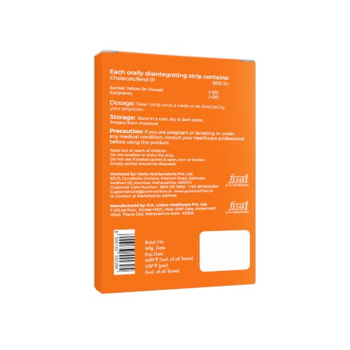 Image of Pure Nutrition Vitamin D3 K2 | 60 Oral Strips | STRIPZ True Nano Cholecalciferol | Sugar Free Vitamin D Supplement | Orange Flavour