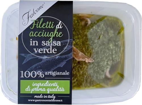 Gastronomia Falcone, Filetti di acciughe in salsa verde, 200 g