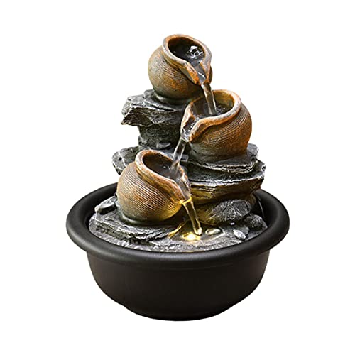 Loom Tree® Indoor Waterfall Fountains Meditation Relaxing Office Decor Desktop Fountain Round Pot | Home Decor | Indoor Fountains Deal