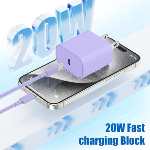 Image of iPhone 17 16 15 Fast Charger Block and 10ft Type C to C Cable Cord Long, 20W USB C Charging Plug for Apple iPhone 17 Pro Max /17 Air /16 Pro Max /16 /15 Pro /15 Plus /iPad Mini,Wall Power Adapter Cube Brick