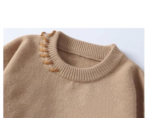 Men's and Women's Knitted Sweaters, Casual and Warm, Round-Neck Solid Color Knitted Pullovers4