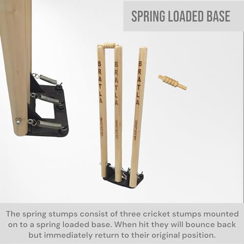 CBB Cricket Spring Return Stumps Wickets Metal Base Multi Surface Placement