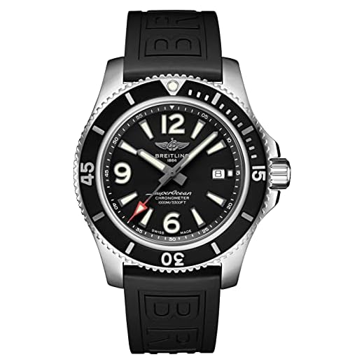 Breitling Superocean - Reloj para hombre (44 mm, resistente al agua, 1000 metros), Negro/Plata, 44 mm, Reloj de buceo
