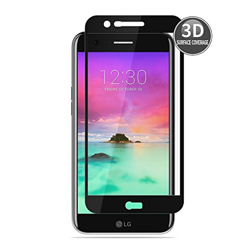 E-Hamii LG K10 2017 (Negro) Película Protectora 3D Curvada Protector Completo de la Cobertura Proteccion de Vidrio Templado 9H Anti-Cero Protector de Pantalla Completa HD