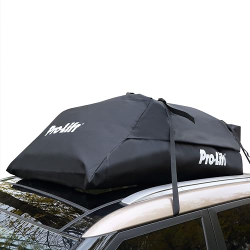 Pro-Lift Rooftop Cargo Carrier Waterproof – 21 Cubic Feet Softshell roof Luggage Bag for All car (Vehicle) with/Without Rack, Includes Set of Anti-Slip Mat, Reinforced Straps, Security Lock