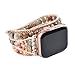 NUZUJX Handmade Beaded Boho Watch Bracelet Band Compatible with Apple Watch 38mm/40mm/41mm/42mm/44mm/45mm-Watch Strap for Iwatch Series 7/6/5/4/3/2/1/SE for Women (38-41MM, Shoushan Stone)