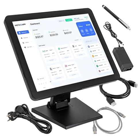 SHZICMY 17" LCD ekran dotykowy POS monitor kasowy ekran dotykowy HDMI VGA 1280 × 1024 monitor kasowy do PC POS, do restauracji, baru, kawiarni