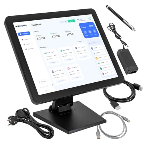 SHZICMY 17" LCD ekran dotykowy POS monitor kasowy ekran dotykowy HDMI VGA 1280 × 1024 monitor kasowy do PC POS, do restauracji, baru, kawiarni